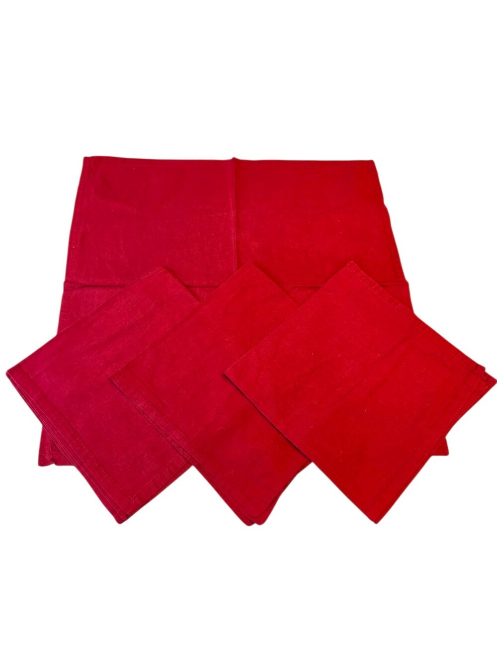 Pier 1 Imports Red Cotton Dinner Napkins Set of 4 19x19 Entertaining Holidays